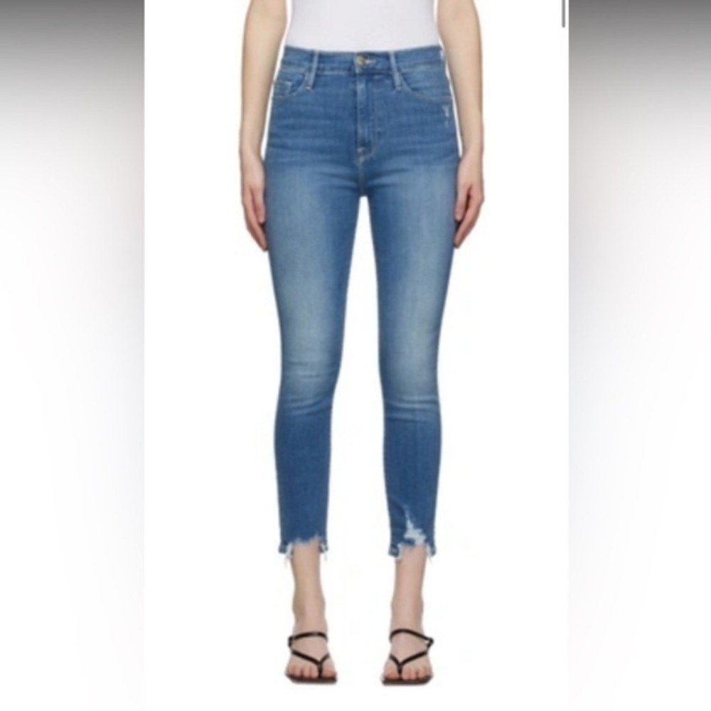 Frame Ali High Rise Cigarette in Madera Rips Size 26